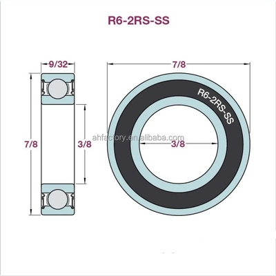 インペリアルミニチュアベアリング R6-2RS C3 クリアランス 3/8&quot;x7/8&quot;x9/32&quot; 安定した性能